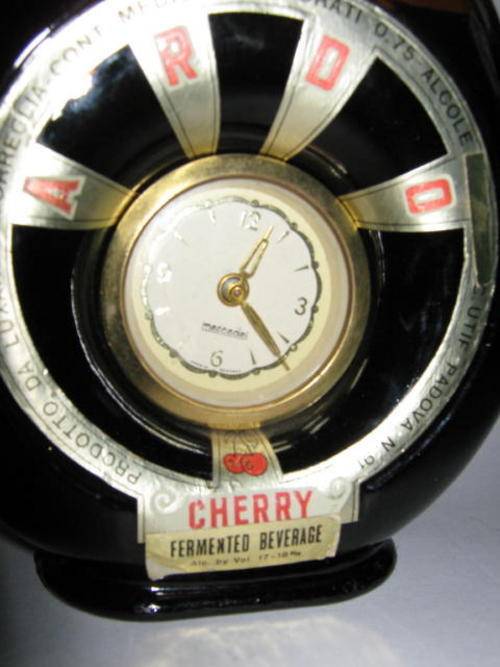 RARE GIROLAMO LUXARDO ITALIAN ARDO CHERRY WINE WITH MERCEDES CLOCK