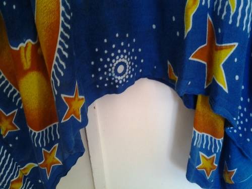 WOMEN'S PLUS SIZE - BRIGHT, FUN SUN AND MOON PRINT KAFTAN - RAYON - NEW - ONE SIZE FITS MOST
