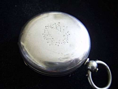 ANTIQUE SOLID SILVER BIG SWISS CYLINDER HUNTER POCKET WATCH FROM THE 1800'S