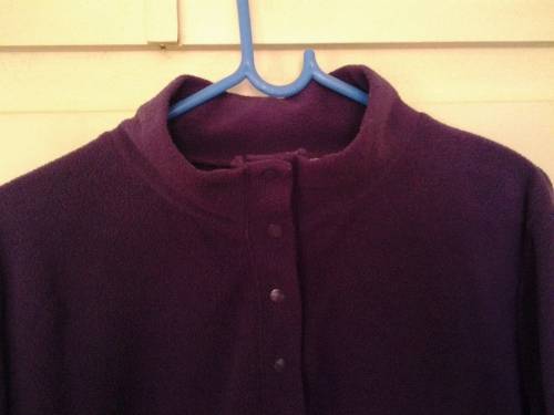 WOMEN'S SIZE 1X - PURPLE - FLEECE JERSEY - SNAP COLLAR