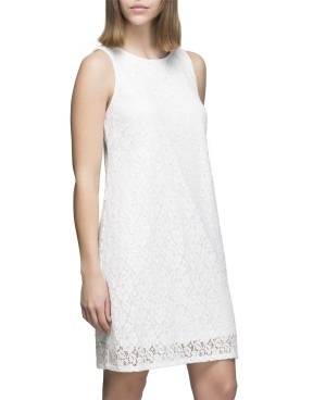 White lace dress from Woolworth's in XL. Satin dress from YDE in L