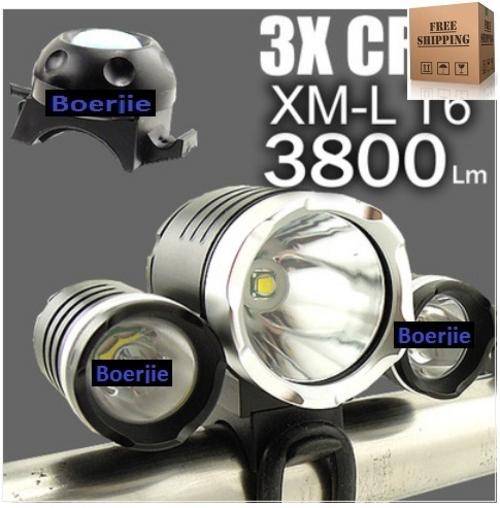 3800 Lumens 3x  CREE XM-L T6 LED Bicycle Light set FREE SHIPPING