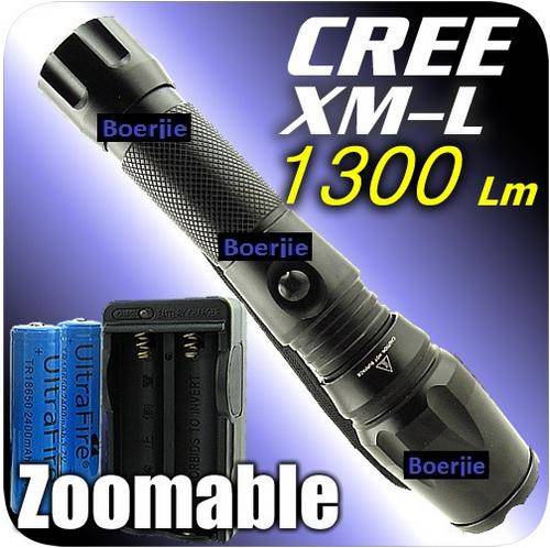 Bargain Bin 1300Lm Z4a CREE XM-L XML T6 LED Flashlight Torch Zoomable Zoom in/out SET