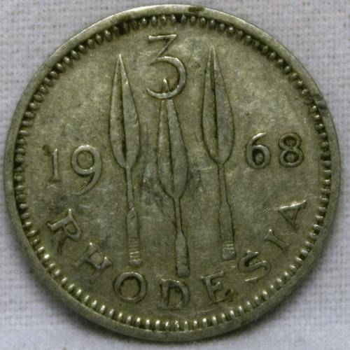 1968 - RHODESIA - 3 PENCE
