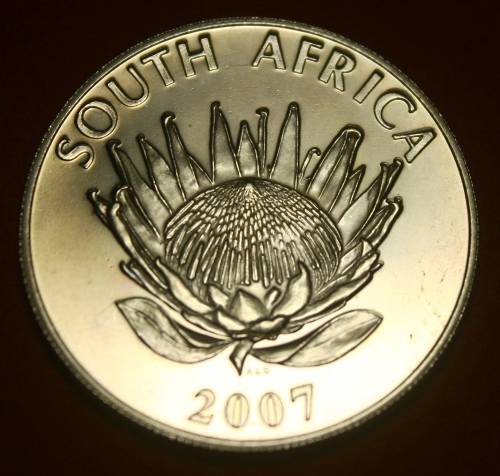 2007 Silver R1 - RSA UNC Protea Series-Nobel Laureate ~ F.W. de KLERK