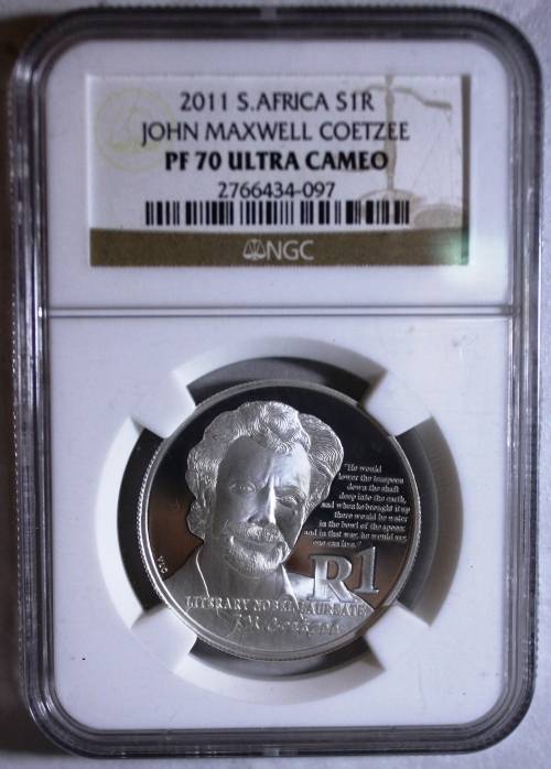 2011 ~ Protea Series Proof J.M. Coetzee Silver R1.00 ~ NGC Graded PF70 cRaZy R1 StArT!!!