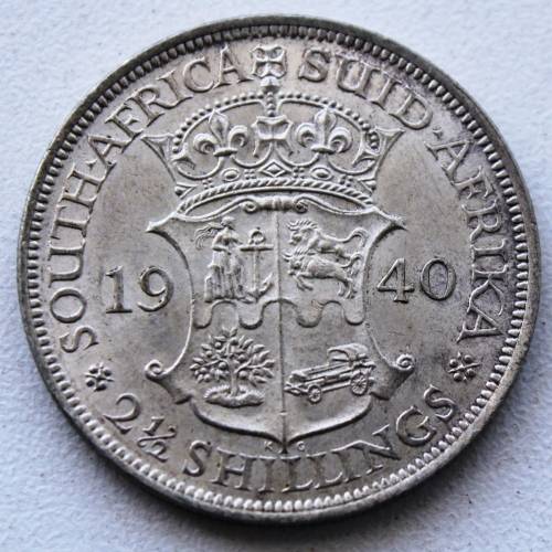 1940 ~ Union of South Africa Halfcrown / 2.5 Shillings