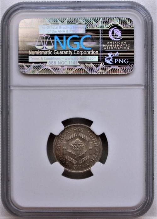 1959 ~ Union of S.A. SixPence ~ NGC Graded - cRaZy R1 StArT!!!