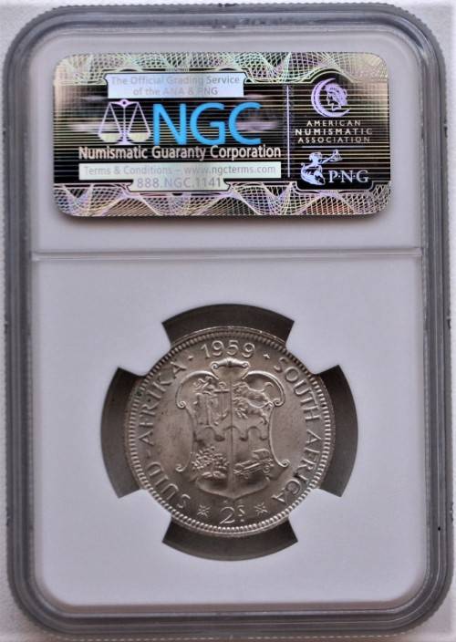 1959 ~ Union of S.A. ~ 2 Shillings - NGC Graded ~ CrAzY R1 StArT!!!