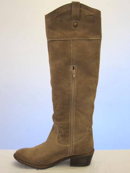 Lili Koi Designer Leather Cowboy Womens Boot - Beige [Size 39]