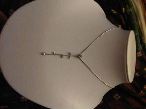 White Metal & Diamante' Snake Chain Necklace