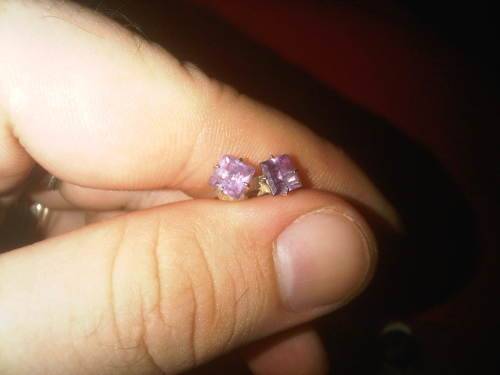 Vintage Sterling Silver Amethyst Earings