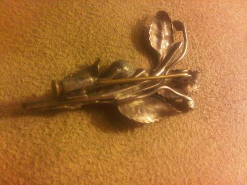 Vintage Silver ? Flower Brooch