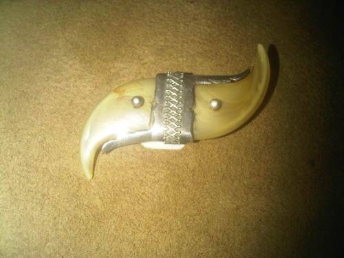 Vintage Silver Double Claw Brooch