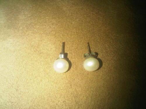 Vintage Sterling Silver Pearl Earings
