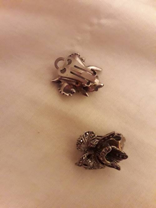 Vintage Sterling Silver Marcasite Earings