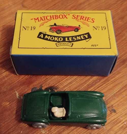 Matchbox Series Moko Lesney NO 19  Green Midget MG with Box TMS19