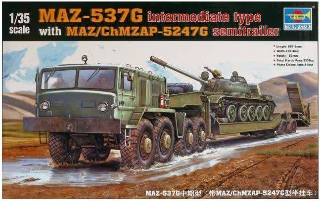 MAZ-537G Intermediate type wit Maz/ChMZAP-5247G Semitrailer Trumpeter 00211 1/35