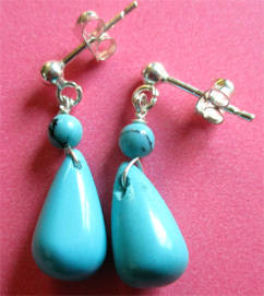 Big & Beautiful , Sterling Silver and  Turquoise Earrings