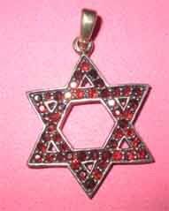 Garnet in Sterling Silver 'Star of David' Pendant