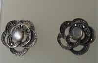 925 Sterling Silver Marcasite and Moonstones Earrings.