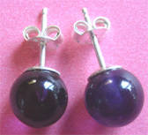 Sterling Silver and Genuine Amethysts Earrings