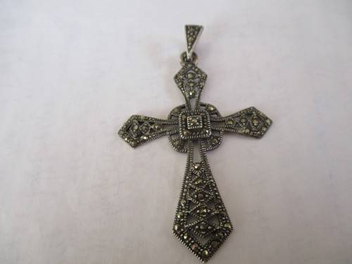 Sterling Silver Marcasite Cross- Pendant