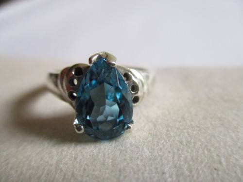 Sterling Silver and London Blue topaz Ring