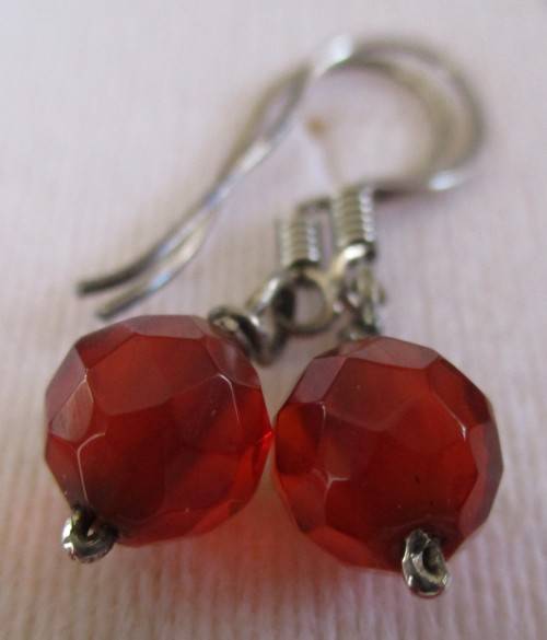 Sterling Silver and Carnelian Earrings
