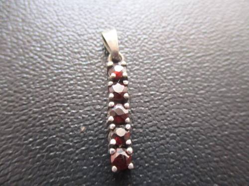 Sterling Silver  and Garnet Pendant-