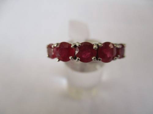 925 Sterling Silver and Rubies Ring