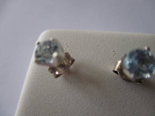 925 Sterling Silver  and Blue Topaz Studs/ Earrings