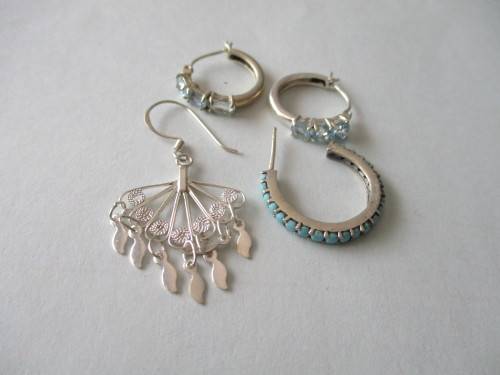 1 lot mix, 4 pieces, 925 Sterling Silver Earrings [price for all]