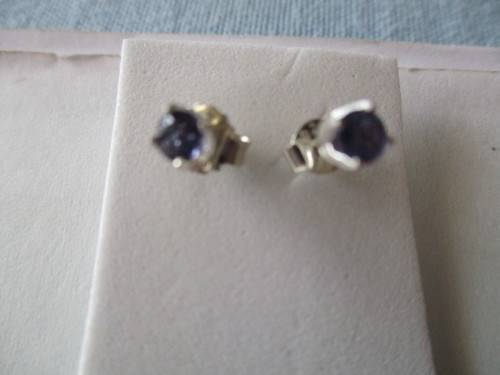 925 Sterling Silver  and  Iolite Earrings