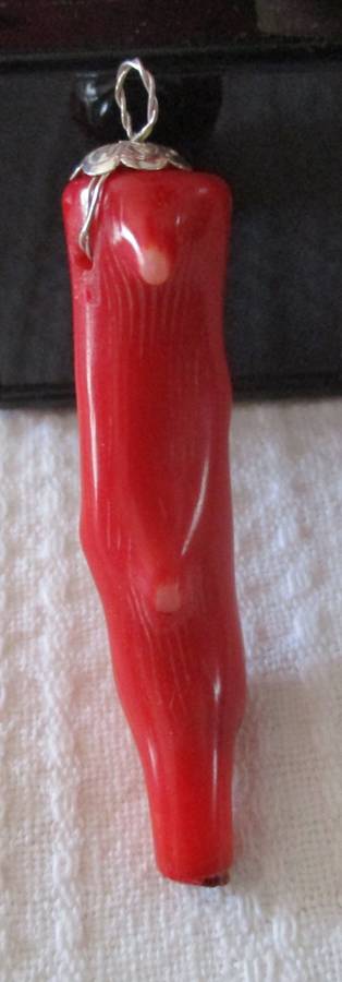 Sterling Silver and Coral Pendant