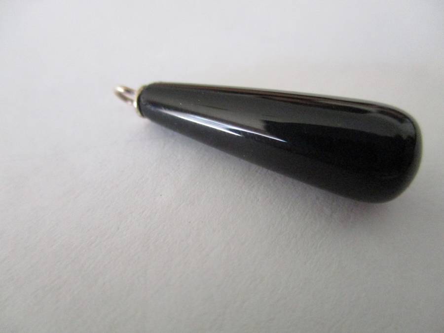 Sterling Silver and Black Onyx Drop Pendant or charm