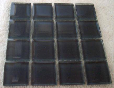 Mosaic Crystal Glass Tiles -  Anthracite 23 x 23 x 4 mm