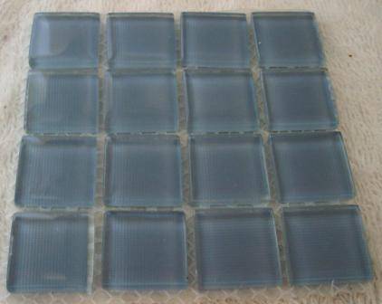 Mosaic Crystal Glass Tiles -  Metallic Grey 23 x 23 x 4 mm