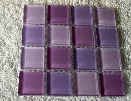 Mosaic Crystal Glass Tiles -  Mix Purple 23 x 23 x 4 mm
