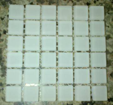Mosaic Tiles - White Frosted 15 x 15 x 4 mm.