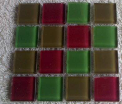 Mosaic Crystal Glass Tiles - Mix - Olive, Dark Green, Brown 23 x 23 x 4 mm