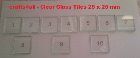 Clear Glass Tiles - 25 x 25 x 4 mm