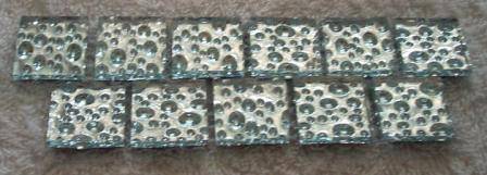 Crystal Tiles " Crystal Rain " 25 x 25  x 4 mm