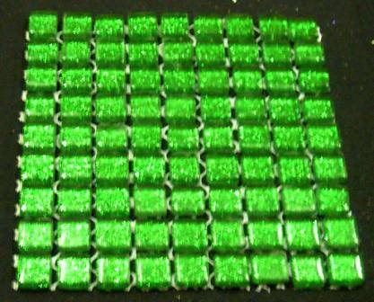 81 - " Glitter " Mosaic Mini Crystal Glass Tiles - Lime Green 10 x 10 x 4 mm