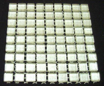 81 - " Glitter " Mosaic Mini Crystal Glass Tiles - Silver 10 x 10 x 4 mm