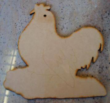 Wooden Blank " CHICKEN " 280 x 255 x 6 mm