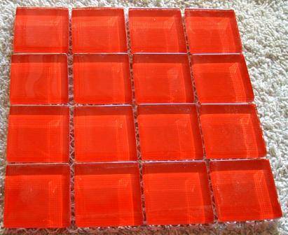 Mosaic Crystal Glass Tiles - Cherry Red 23 x 23 x 4 mm