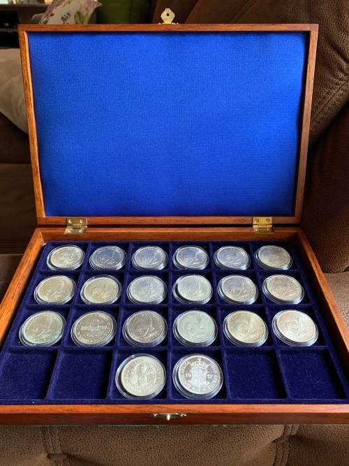 Complete Union Of South-Africa Crown Set of 1947-1964 + Rare 1937 King Edward Fantasy Silver Crown.