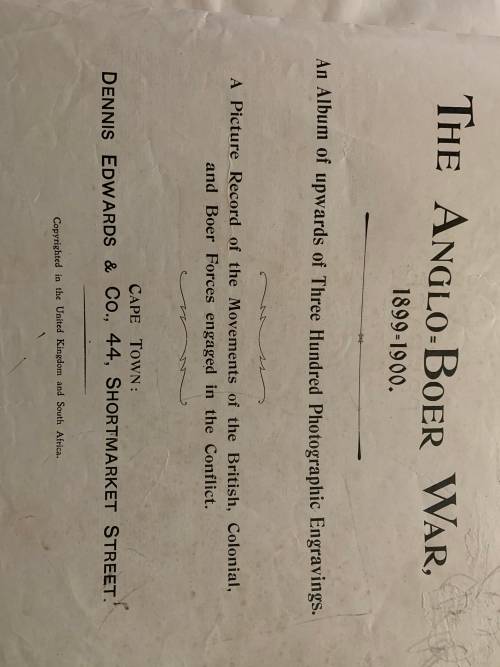 ZAR Boer War Book.