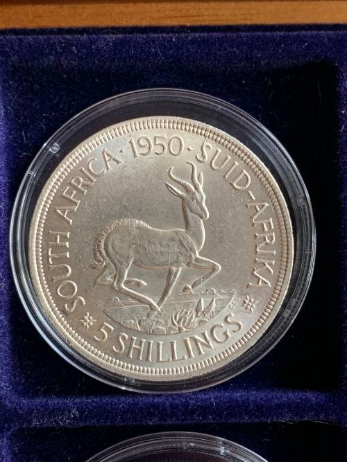 Complete Union Of South-Africa Crown Set of 1947-1964 + Rare 1937 King Edward Fantasy Silver Crown.